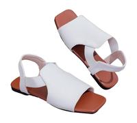 Sandale Femme Confortable Claquette Plage Chaussures Rome plates élastiques décontractées pour femmes sandales d'été à la pour dames Sandales Confort Femme OrthopéDiques Été (White 36)