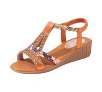 Sandale Femme Confortable Compensée, Été Nu Pieds Sandalette Chaussures Ete Compensées Femmes Orthopedique Sandales Soutien Voute Plantaire Mode Larges Pied, Sandales Femme Été Compensées Remonte
