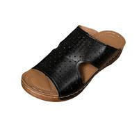 Sandale Femme Confortable Sandale Femme Été Sandales Été Plateforme Sandales Compensees Confortable Mules Plateforme Bout Ouvert Rome Chaussures Vintage Pantoufles Pour Plage Vacances Slippers (37)