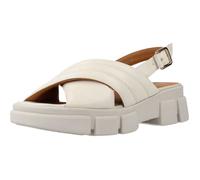 Sandale femme Geox 135363 Blanc - Semelle int. Micro Gome - Semelle ext. Peau - Coincé - 5 cm. tacon 36