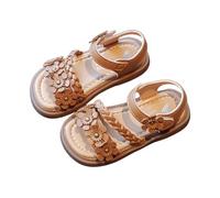 Sandale Fille 32 Sandales Fille Été Fleur Princesse Orthopédique Chaussures Confortables pour Enfant Intérieur Extérieur Piscine Plage Sport Bout Édition Coréenne Rose ,7-Kaki,30