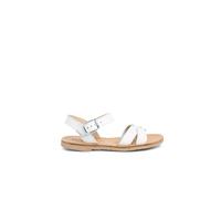 Sandale Fille Croisée Cuir Lisse Blanc 27