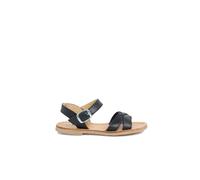 Sandale Fille Croisée Cuir Lisse Bleu Marine 29