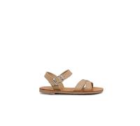 Sandale Fille Croisée Cuir Lisse Sable 32