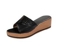 Sandale Grande Taille Femme - Grande Taille Motif Bouche De Poisson Pantoufles à Semelles éPaisses pour Les Femmes FrontièRe DéContracté VêTements Chauds Pantoufles à Talons CompenséS