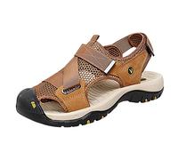 Sandale Homme- Chaussures De Plage Respirantes Andals ModèLe Slip Hollow En Cuir De Vachette IdéAles Le Sport Et Les ActivitéS De Plein Air