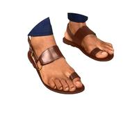 Sandale Homme D'Été PU Bout Ouvert Sandales Romaines D'Extérieur Rétro Gladiateur Confortables Chaussures De Plage Tongs