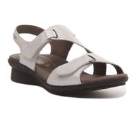 Sandale MEPHISTO Paris en cuir nubuck blanc pour femme - lanière crochet et boucle - taille 40