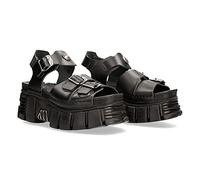 Sandale Mode en Cuir Plateforme NEW ROCK Original Boucles M.BIOS101SF-C1, Noir , 42 EU