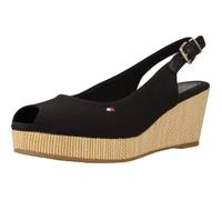Tommy Hilfiger Chaussures Femme Semelles Compensées Espadrilles Iconic Elba Sling Back Wedge Talon Compensé, Noir (Black), 41 EU