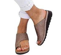 Sandale Orthopédique en Cuir À Bout Ouvert pour Femmes, Sandales Orthopédiques Correctrices D'Oignons pour La Randonnée en Plein Air D'Été sur La Plage De Marche