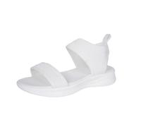 Sandale Orthopedique Femme Chaussures Ete Confort Sandales D'Été pour Femmes,Couleur Unie,Manches Élastiques,Bout Ouvert,Bouche de Poisson,Talon Plat,Chaussure Compensee Femme Ete (White,40)