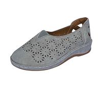 Sandale Plate Femme Confortable Chaussure Ete Chic Hollow Slip-On Summer Open Respirable Single Shoes Out Flat Toe Femmes Sandales pour Femmes Chaussure Confort Femme Sandales Talon Été (Grey,41)