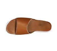 Sandale Plate Femme Confortable Sandales Noires Pantoufles D'Été pour Femmes,Couleur Unie,Décontractées,À Semelle Plate,À Un Mot,À Semelle Compensée,Babouche Femme Sandales Et Mules (Brown,40)