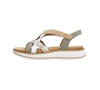 Sandale - REMONTE - Compensée - Cuir - Multicolore - Fermeture scratch 39