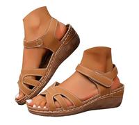 Sandale Sandales Compensees Femme Confortable Mules Été Plateforme Bout Ouvert Rome Chaussures Vintage Pantoufles Chaussures Anti"'dérapantes Respirantes Bohême Bout Ouvert Sandales Avec Talon Bloc