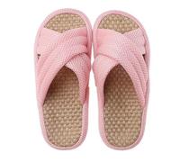 Sandale So Comfy Modèle Viktoria Pantoufles en Lin et Coton Respirantes, Antidérapantes, Ouvertes, Pour Femmes et Hommes, Idéales pour Toutes Saisons, Chaussures de Maison