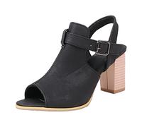 Sandale Talon Femme Confortable Chaussure Mariage 2026 Commerce Extérieur Grande Bouche De Poisson Sandales Femmes Vente Rapide Talon Haut Boucle Sandales Chaussure Orthopedique Femme (Black 39)