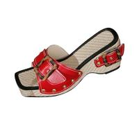 Sandales à boucle en écaille de tortue pour femme - Plateforme tissée - Sandales compensées cloutées - Bout ouvert - Semelle épaisse - Chaussures décontractées, bordeaux, 38.5 EU