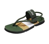 Sandales à bout clip pour femme - Tongs de plage en gelée - Sandales plates d'été pour l'intérieur et l'extérieur - Vacances d'été, Vert, 39 2/3 EU