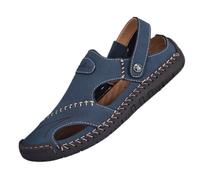 Sandales à Bout Fermé 2-en-1 pour Homme Chaussures Décontractées Respirantes Cousues la Main Antidérapantes Résistantes l'Usure Grande Taille d'Été pour Marche Extérieure Conduite