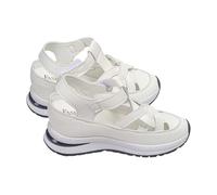 Sandales à bout fermé pour femme - Orthopédiques décontractées d'été ajourées - Sandales compensées vintage en cuir respirant - Sandales de gladiateur - Chaussures de marche en plein air pour toute la