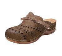 Sandales à Bout Fermé Sandales de Marche Randonnée Femme Eté Mode Sabots Sandale de Plage Confort Anti-Dérapant Bout Fermé Claquettes Sandale Été Confortable Rome Chaussures Orthopedique Pas Cher