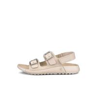 Ecco Sandales Cozmo – Nubuck calcaire, boucle à trois bandes – Femme taille 6–6.5