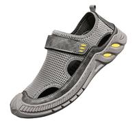 Sandales à enfiler en maille à bout ouvert pour homme avec sangle de talon réglable, chaussures d'été décontractées, chaussures de marche légères, gris, 38 2/3 EU