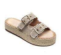 Sandales à plateforme avec double bride festonnée et boucles décoratives Toutes les choses qui sont bruyantes sont la nature des choses qui se passent, les choses qui vont être transparentes, les chos