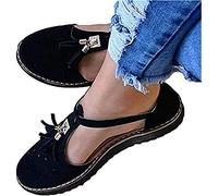 Sandales à Plateforme Compensées pour Femmes Chaussures Plates Sandales à Pampilles de Mode Confortables Bout Fermé Talon Plat Bride à la Cheville Sandales Dames Plage Espadrilles