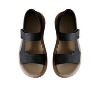 Sandales à plateforme en cuir pour femme - Avec semelle intérieure - Chaussures de plage - Pieds larges - Chaussures à plateforme avec bande adhésive - Sandales de bain sportives - Sandales