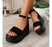 Sandales à plateforme épais pour femmes, nouvelle collection printemps/été, talons compensés étanches à semelle épaisse, sans regret, sandales de soirée, de vacances et casual CN35,CN36,CN37,CN38,CN39