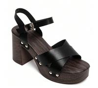 Sandales à Plateforme Inspiration Sabots - Élégance Rétro et Hauteur Affirmée Prenez de la hauteur avec un style authentiqueAffirmation d'allure avec ces sandales, talons larges, pièce maîtresse qui a