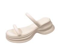 Sandales à plateforme pour femme - Bout ouvert - Talons hauts - Fond épais - Soutien de la voûte plantaire - Tendance - Polyvalente - Décontractée - Chaussures d'été confortables, blanc, 36.5 EU