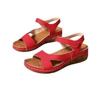 Sandales à plateforme pour femme - Sandales compensées pour femme - Semelles souples - Chaussures d'été à bout ouvert - Respirantes - Grandes tailles - Chaussures de plage - Talon compensé - Pieds