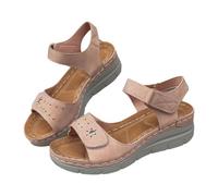 Sandales à plateforme sportive pour femme avec sangle réglable - Chaussures de marche d'été légères et confortables, beige, 39.5 EU