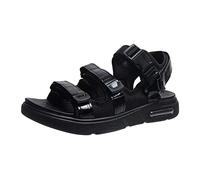 Sandales à plateforme sportive pour homme avec sangle réglable et semelle à coussin d'air - Légères et décontractées - Pour l'été, la plage, la piscine, Noir , 39 1/3 EU