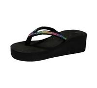 Sandales à plateforme tendance, tongs scintillantes, chaussures de plage respirantes et confortables pour l'été, multicolore, 37 EU