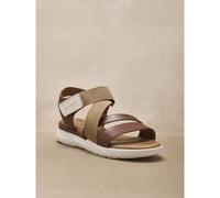 Sandales à scratch et élastiques cuir femme Pédiconfort Marron 40