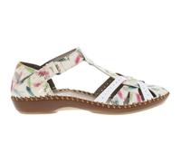 Nu-pieds talon plat Rieker femme - Blanc - Basse - Scratch - 2 cm 40