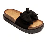 Sandales à semelle épaisse avec grand nœud décoratif - Style casual C'est confortable et confortable, c'est un endroit agréable à vivre, ce sont des sandales, c'est une plateforme ou un grand décorati