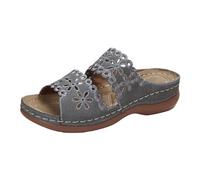 Sandales à semelle épaisse pour femme - Tendance - Fleur creuse - Une jambe, gris, 37.5 EU