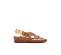 Sandales à Semelles compensées en Cuir CADAQUES pour Femme Colour Brandy
