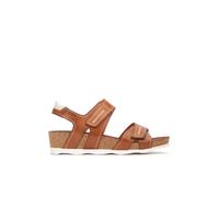 Pikolinos Sandales femme Mahon – semelles compensées en cuir – Brandy 39