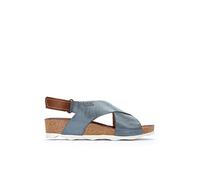 Sandales à Semelles compensées en Cuir Mahon pour Femme Color Denim