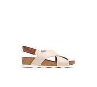 Sandales à Semelles compensées en Cuir Mahon pour Femme Color Marfil