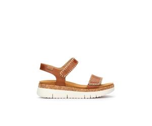 Sandales à Semelles compensées en Cuir Palma pour Femme Color Brandy