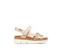 Sandales à Semelles compensées en Cuir Palma pour Femme Color Champagne
