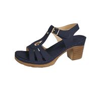 Sandales à talon compensé pour femme - Sandales à talon - Sandales en cuir souple - Chaussures d'été respirantes - Chaussures de loisirs - Boucle réglable - Antidérapantes, bleu, 41 EU